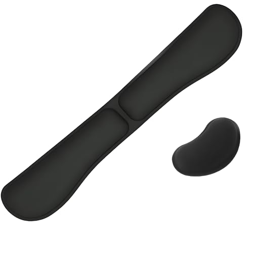 Handauflage Tastatur Set, 2er Pack Handballenauflage für Tastatur und Maus mit Memory Foam, Ergonomische Handgelenkunterstützung für Büro und Gaming, Kühlende Gel-Technologie Bild 1