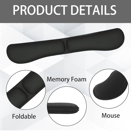 Handauflage Tastatur Set, 2er Pack Handballenauflage für Tastatur und Maus mit Memory Foam, Ergonomische Handgelenkunterstützung für Büro und Gaming, Kühlende Gel-Technologie Bild 3