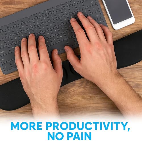 Handauflage Tastatur Set, 2er Pack Handballenauflage für Tastatur und Maus mit Memory Foam, Ergonomische Handgelenkunterstützung für Büro und Gaming, Kühlende Gel-Technologie Bild 6