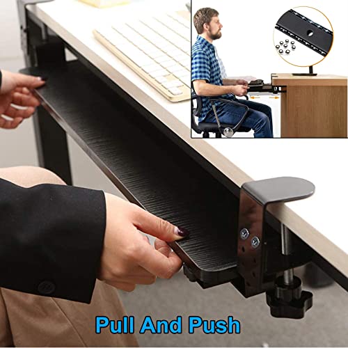 Höhenverstellbare Schreibtischverlängerung unter dem Schreibtisch, Tastatur und Maus, keine Schrauben erforderlich, perfekt für Heimbüro und Gaming, platzsparende Lösung Bild 3