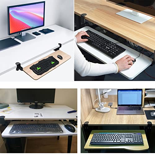 Höhenverstellbare Schreibtischverlängerung unter dem Schreibtisch, Tastatur und Maus, keine Schrauben erforderlich, perfekt für Heimbüro und Gaming, platzsparende Lösung Bild 7