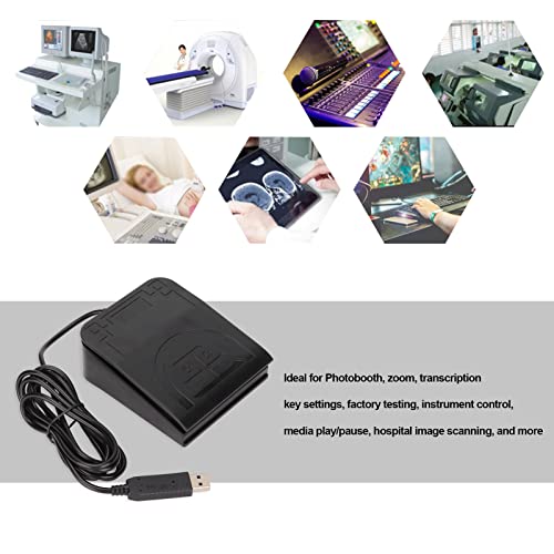 Denash USB -Fußschalter Pedal Ergonomisches Design Single -Tastatur Maus Gaming String Multimedia Funktionen Breite Anwendung Zum Spielen von Spielen Instrumentenkontrolle Bild 3