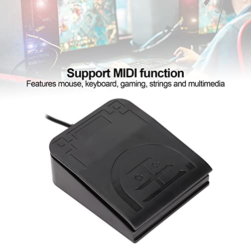 Denash USB -Fußschalter Pedal Ergonomisches Design Single -Tastatur Maus Gaming String Multimedia Funktionen Breite Anwendung Zum Spielen von Spielen Instrumentenkontrolle Bild 5