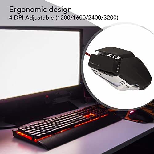 Denash Gaming -Maus -RGB Rückbeleuchtung Bequemes Ergonomisches Design für Genaue Steuerung, Geeignet für Desktop und Laptop Computer (Black) Bild 2