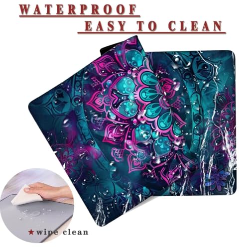 Mauspad XXL 900x600x4mm Wasserdicht Schreibtischunterlage Rutschfeste Speed Gaming Mousepad Turquoise (3) Groß Desk Mouse Mat Maus Pad, Schreibtisch Unterlage Deko für PC, Macbook, Laptop, Home Office Bild 2