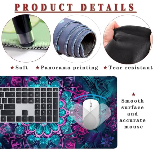 Mauspad XL 1000x400x4mm Wasserdicht Schreibtischunterlage Rutschfeste Speed Gaming Mousepad Turquoise (3) Groß Desk Mouse Mat Maus Pad, Schreibtisch Unterlage Deko für PC, Macbook, Laptop, Home Office Bild 4