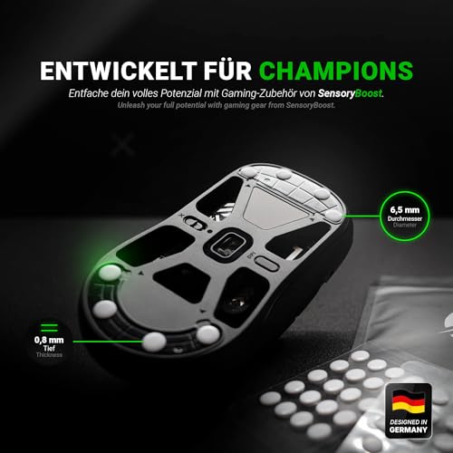 SensoryBoost FPS (d) Dot Skates (PTFE) Universelle Mausfüße für maximale Kontrolle & präzises Gleiten auf Stoff & Glas Mauspads (40 Stück Ø 6,5 mm) Abgerundet, leise & langlebig | Premium Glides Bild 5