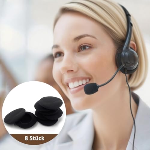 8 Stück Kopfhörer Ohrpolster, Kopfhörer Polster, 50mm Schaumstoff Polster Ersatz, Headset Schutzüberzug (4 Paare, Schwarz) Bild 5