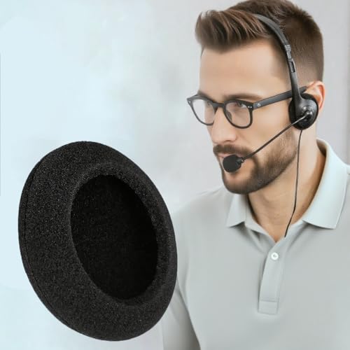 8 Stück Kopfhörer Ohrpolster, Kopfhörer Polster, 50mm Schaumstoff Polster Ersatz, Headset Schutzüberzug (4 Paare, Schwarz) Bild 6