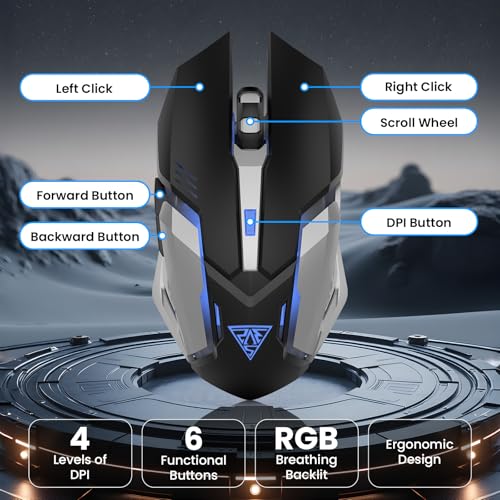 Tragbare 60 % mechanische Gaming-Tastatur, RGB-Hintergrundbeleuchtung, 61 Tasten, ultrakompakte Spiel-Tastatur mit Maus, Mini-Computertastatur mit rotem Schalter für Windows, Mac, Laptop, PC Bild 4