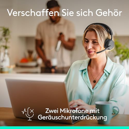 Logitech Zone Wireless 2 ES – kabelloses Headset mit Geräuschunterdrückung, adaptiver Hybrid-ANC, Bluetooth, Grafit Bild 4