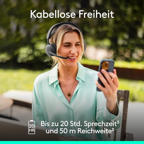 Logitech Zone Wireless 2 ES – kabelloses Headset mit Geräuschunterdrückung, adaptiver Hybrid-ANC, Bluetooth, Grafit Bild 5