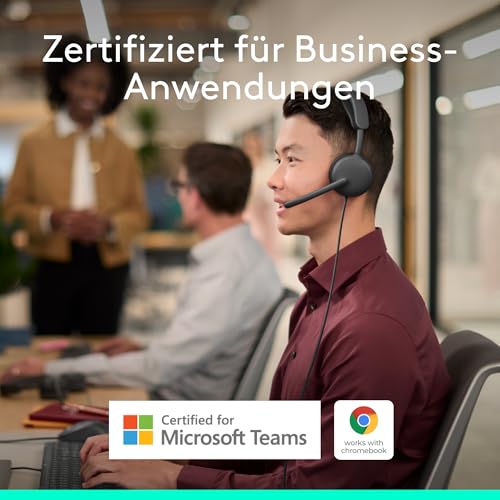 Logitech Zone Wireless 2 ES for Business – kabelloses Headset mit Geräuschunterdrückung, adaptivem Hybrid ANC, nativem Bluetooth, Microsoft Teams-Zertifiziert – Grafit Bild 2