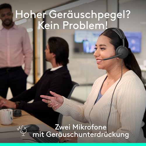 Logitech Zone Wireless 2 ES for Business – kabelloses Headset mit Geräuschunterdrückung, adaptivem Hybrid ANC, nativem Bluetooth, Microsoft Teams-Zertifiziert – Grafit Bild 5