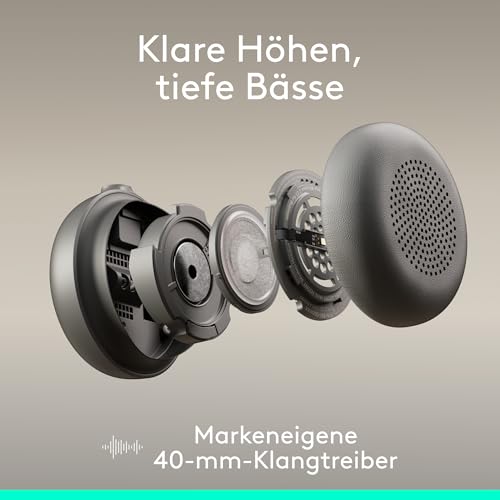 Logitech Zone Wireless 2 ES for Business – Kabelloses Headset mit Geräuschunterdrückung und Adaptive Hybrid ANC, Bluetooth, USB-C und USB-A, Zertifiziert für Microsoft Teams – Grafit Bild 4