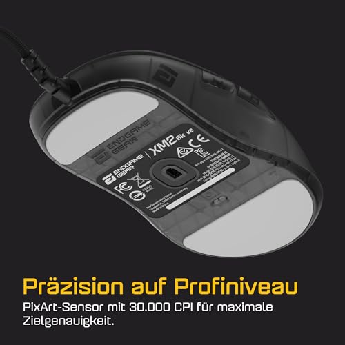 ENDGAME GEAR XM2 8k v2 Gaming Maus Dark Frost – 30K DPI Optischer Sensor, 8000Hz Polling, Claw-Grip Design für mittlere bis größe Hände, leicht (52,5g) Bild 4