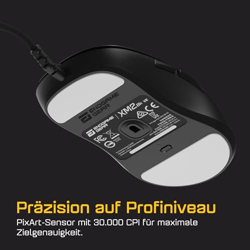 ENDGAME GEAR XM2 8k v2 Gaming Maus Schwarz – 30K DPI Optischer Sensor, 8000Hz Polling, Claw-Grip Design für mittlere bis größe Hände, leicht (51,5g) Bild 4