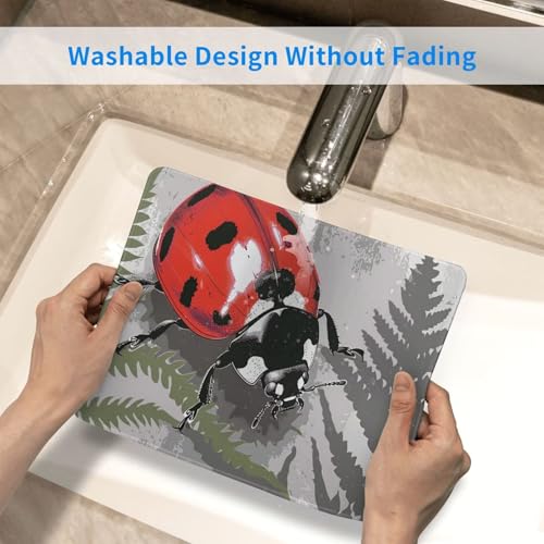 Mauspad Ladybug kleines Mousepad 180 x 220 mm mit Rutschfester Gummiunterseite, wasserdichtes Mauspad, Gaming Mauspad für Damen, Herren, kabellose Maus Laptops, Zuhause, Büro, Reisen g-655 Bild 6