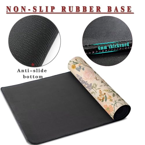 Mauspad XXL 900x600x4mm Wasserdicht Schreibtischunterlage rutschfeste Speed Gaming Mousepad Vintage (1) Groß Desk Mouse Mat Maus Pad, Schreibtisch Unterlage Deko für PC, MacBook, Laptop, Home Office Bild 3