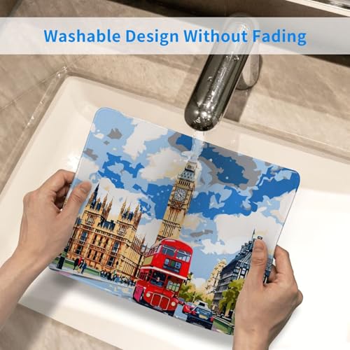 Mauspad London Straßenblick Klein Mousepad 250 x 200 mm - Vernähter Rand - rutschfest - für Gaming Büro Home - 25 x 20 cm Mouse Pad Mat - Mausunterlage klein f alle Maus Arten, Geschenk H-527 Bild 6
