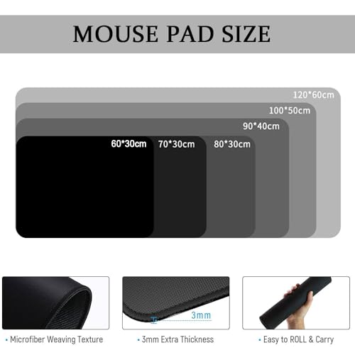 Surwin Gaming Mauspad Groß Multifunktionales Office Mousepad, Laptop Schreibunterlage, Mauspads mit Bohemian Stil, für Computerbüro, kabellose Maus (Rot,600x300mm) Bild 2