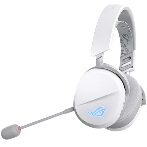 ASUS ROG Pelta White kabelloses RGB Gaming Headset (ROG SpeedNova, Bluetooth, 2,4 GHz, USB-C, 50-mm-ROG-Titanmembran-Treibern, 10-mm-Superbreitband-Boom-Mikrofon, 309g leicht, Aura Sync RGB) | Weiß Bild 3