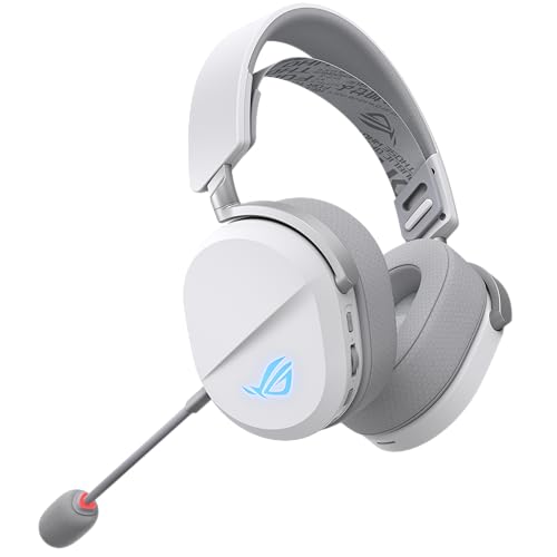 ASUS ROG Pelta White kabelloses RGB Gaming Headset (ROG SpeedNova, Bluetooth, 2,4 GHz, USB-C, 50-mm-ROG-Titanmembran-Treibern, 10-mm-Superbreitband-Boom-Mikrofon, 309g leicht, Aura Sync RGB) | Weiß Bild 4
