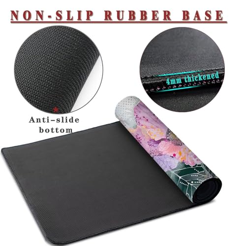Mauspad XXL 1400x800x4mm Wasserdicht Schreibtischunterlage Rutschfeste Speed Gaming Mousepad Vintage (11) Groß Desk Mouse Mat Maus Pad, Schreibtisch Unterlage Deko für PC, Macbook, Laptop, Home Office Bild 3