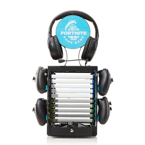 Numskull Offizieller Fortnite Good Game Gaming-Locker & Aufbewahrungsständer – Platz für 10 Spiele/DVDs, 4 Controller, Headset und Zubehör – Kompakter Gaming-Organizer Bild 3