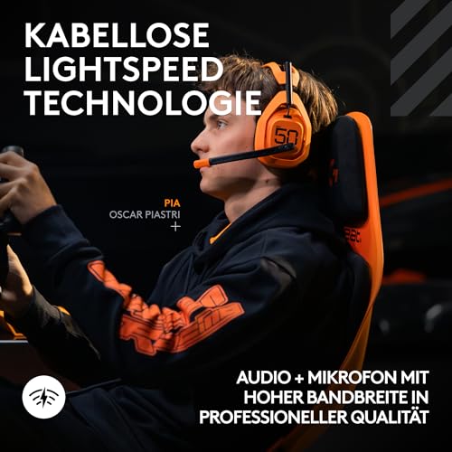 Logitech G Astro A50 X Lightspeed kabelloses Gaming-Headset McLaren Edition + Basisstation, PRO-G Graphene, PLAYSYNC für Xbox Series X|S + PS5 + PC/Mac, Bluetooth, HDMI 2.1 Passthru - Papaya Bild 5