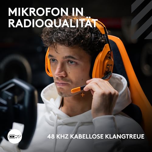 Logitech G Astro A50 X Lightspeed kabelloses Gaming-Headset McLaren Edition + Basisstation, PRO-G Graphene, PLAYSYNC für Xbox Series X|S + PS5 + PC/Mac, Bluetooth, HDMI 2.1 Passthru - Papaya Bild 7