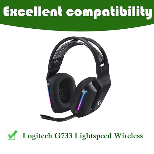 G733 Ersatz-Ohrpolsterkissen Kompatibel mit Logitech G733 G 733 Lightspeed Wireless Gaming Headset Ohrpolster mit Strapazierfähiger Stoff Bild 2