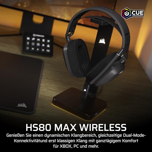 Corsair HS80 MAX Wireless Xbox-Gaming-Headset Mit Bluetooth – Dolby Atmos – Omnidirektionales Mikrofon – iCUE-Kompatibel – Xbox, PC, Mac, Mobile – Stahlgrau Bild 2