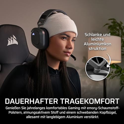 Corsair HS80 MAX Wireless Xbox-Gaming-Headset Mit Bluetooth – Dolby Atmos – Omnidirektionales Mikrofon – iCUE-Kompatibel – Xbox, PC, Mac, Mobile – Stahlgrau Bild 4