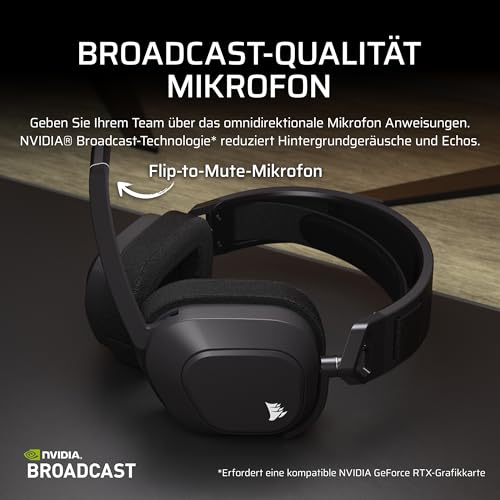 Corsair HS80 MAX Wireless Xbox-Gaming-Headset Mit Bluetooth – Dolby Atmos – Omnidirektionales Mikrofon – iCUE-Kompatibel – Xbox, PC, Mac, Mobile – Stahlgrau Bild 6