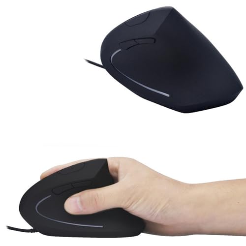 Denash Nicht -Slip -Matte Oberfläche Optisch Verdrahtete Vertikale Maus Vertikales Design Gaming Maus für Männer Frauen Plastik Bild 1