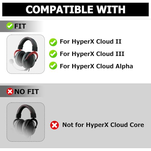 Cloud II Schutzhülle Kompatibel Mit Kingston HyperX Cloud II/Cloud III/Cloud Alpha KopfkopfhöRer,Kopfband-Abdeckung, Ohrschutz, weiches Silikon, Kopfhörer-Zubehör (schwarz) Bild 2