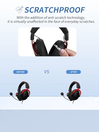 Hülle für HyperX Cloud II, yystao Kopfhörer-Ohrpolster Kopfbügelhülle kompatibel mit HyperX Cloud II, 2 in 1 Rundumschutz, Tropffest, Schweißfest, Schwarz Bild 3