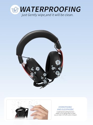 Hülle für HyperX Cloud II, yystao Kopfhörer-Ohrpolster Kopfbügelhülle kompatibel mit HyperX Cloud II, 2 in 1 Rundumschutz, Tropffest, Schweißfest, Schwarz Bild 4