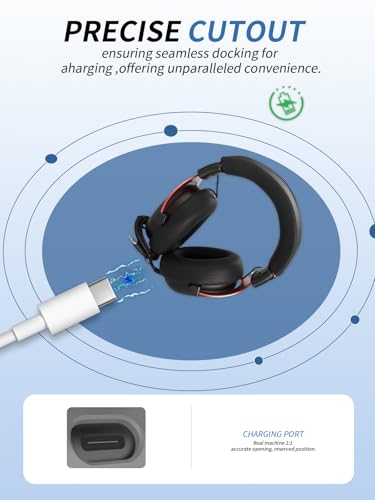 Hülle für HyperX Cloud II, yystao Kopfhörer-Ohrpolster Kopfbügelhülle kompatibel mit HyperX Cloud II, 2 in 1 Rundumschutz, Tropffest, Schweißfest, Schwarz Bild 6