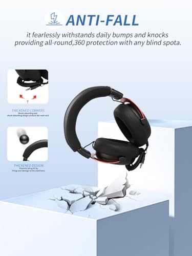 Hülle für HyperX Cloud II, yystao Kopfhörer-Ohrpolster Kopfbügelhülle kompatibel mit HyperX Cloud II, 2 in 1 Rundumschutz, Tropffest, Schweißfest, Schwarz Bild 7