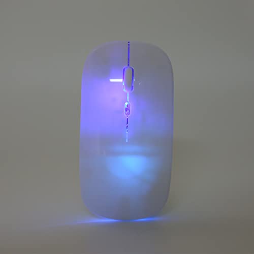 Denash 2.4g Wiederaufladbare Drahtlose Gaming -Maus mit Farb Hintergrundbeleuchtung für Laptop -Computer, ABS Material, Stille Schlüssel, Geeignet für Büroreisen (White) Bild 7