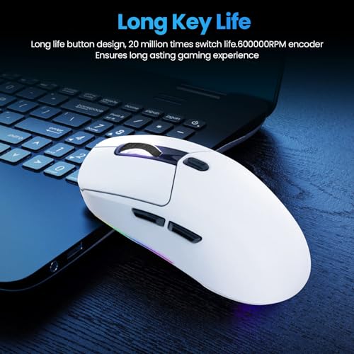 Denash RGB Wiederaufladbare Kabelgebundene Wireless -Gaming -Maus mit Einstellbarem DPI für PC Laptop Spieler Absic Material Bild 2