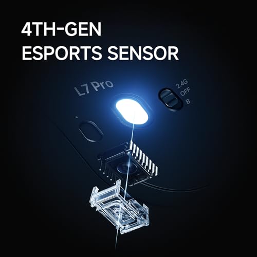 FOXMM x MCHOSE L7 Pro Superlight Maus 39 g, Sensor 26.000 DPI, 6 einstellbare DPI, Polling-Rate 8 K Hz mit 8 K Ultra-schnellem Empfänger, kabellose Gaming-Maus / kabelgebunden, BT/2,4 G, Akku 200 Bild 4