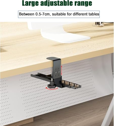 Ergonomische verschiebbare Tastaturablage mit Klemme für unter dem Schreibtisch, verstellbare Plattform für Tastatur und Maus, platzsparendes Design für Home Office oder Gaming Setup Bild 6