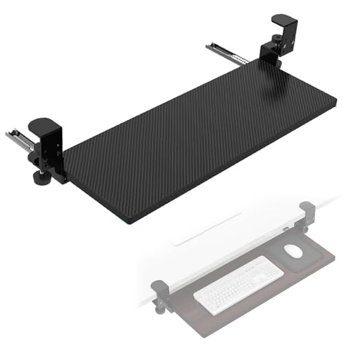 Tastaturablage unter dem Schreibtisch, verstellbare Maus-Plattform, robust und leicht, einfache Installation, platzsparendes Design für Home Office & Gaming Setup Bild 1