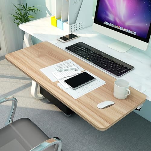 Ergonomische 90° verstellbare faltbare Schreibtisch-Tastaturablage, platzsparende Holzerweiterung für Computer, Maus & Gaming, 55, 65, 75 x 25 cm Bild 1