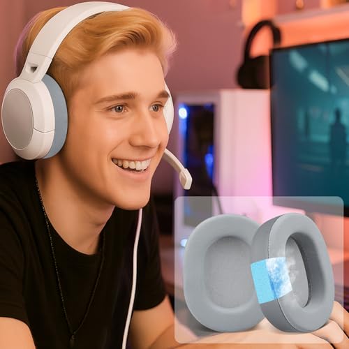 SOULWIT Kühlgel Ersatzpolster Ersatz Ohrpolster für Corsair HS65/HS55 Surround Wired, HS55 Surround V2, HS 65/HS 55 Wireless Core Gaming Headset, Polster mit hochdichtem Geräuschisolierungsschaum Bild 6