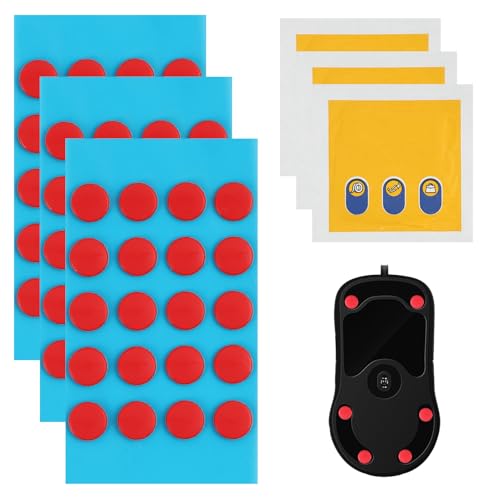 60 Stück Mouse Skates Set für Gaming Maus, Ultra Glatte Maus Skates aus 100% PTFE, Runde Rote Mouse Feet 6 mm, Perfekte Gleitpads für Logitech G PRO Wireless, Büro, FPS Spiele, Ersatz Mausfüße Bild 2
