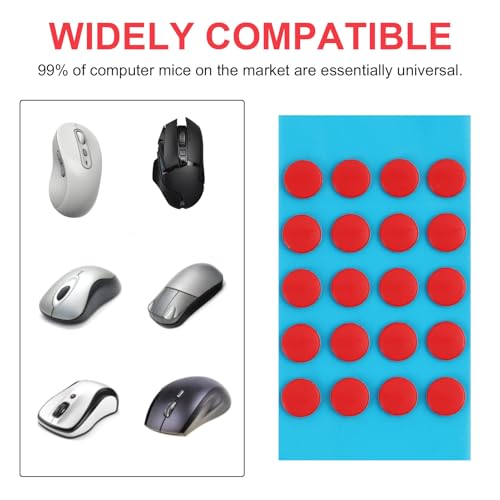 60 Stück Mouse Skates Set für Gaming Maus, Ultra Glatte Maus Skates aus 100% PTFE, Runde Rote Mouse Feet 6 mm, Perfekte Gleitpads für Logitech G PRO Wireless, Büro, FPS Spiele, Ersatz Mausfüße Bild 7